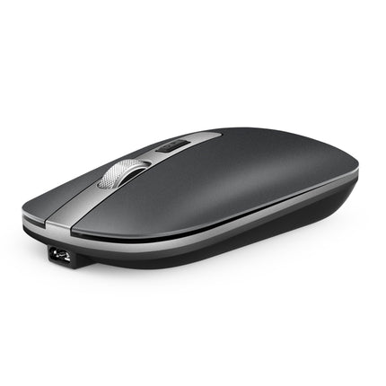 HXSJ M30 Rechargeable Wireless Mouse Metal Wheel Mute 2.4G Office Mouse 500 mAh Built-in Battery(Grey)-garmade.com
