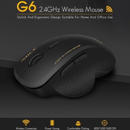 iMICE G6 Wireless Mouse 2.4G Office Mouse 6-button Gaming Mouse(Grey)-garmade.com