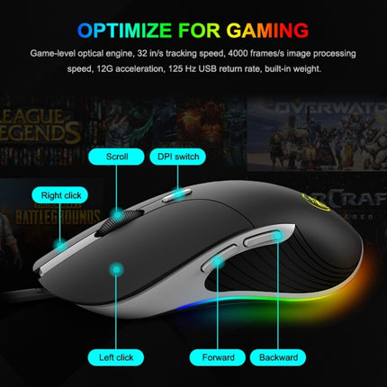 iMICE X6 Wired Mouse 6-button Colorful RGB Gaming Mouse(Black)-garmade.com