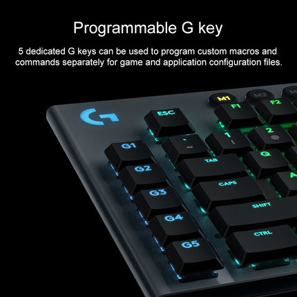 Logitech G813 RGB Mechanical Wired Gaming Keyboard (GL-Linear), Length: 1.8m-garmade.com
