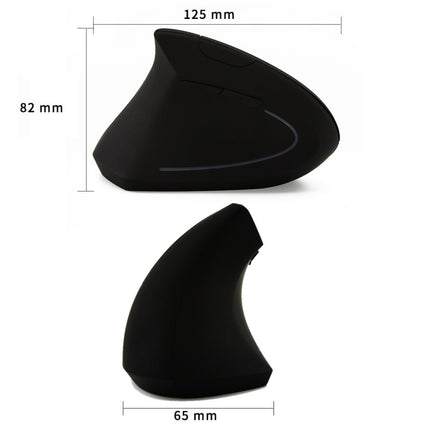 CM0093 Rechargeable Version 2.4GHz Three-button Wireless Optical Mouse Vertical Mouse for Left-hand, Resolution: 1000DPI / 1200DPI / 1600DPI(Black)-garmade.com