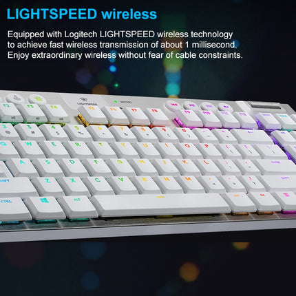 Logitech G913 TKL Wireless RGB Mechanical Gaming Keyboard (GL-Tactile) (White)-garmade.com