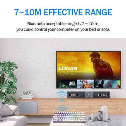 RK61 61 Keys Bluetooth / 2.4G Wireless / USB Wired Three Modes Blue Switch Tablet Mobile Gaming Mechanical Keyboard with RGB Backlight, Cable Length: 1.5m (White)-garmade.com