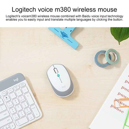 Logitech Voice M380 4 Buttons Smart Voice Input Wireless Mouse (Silver Grey)-garmade.com