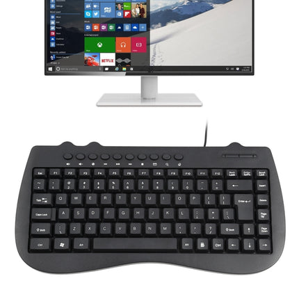 KB-301B Multimedia Notebook Mini Wired Keyboard, English Version (Black)-garmade.com