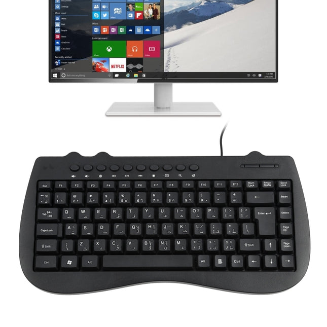KB-301B Multimedia Notebook Mini Wired Keyboard, Arabic Version (Black)-garmade.com