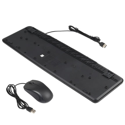 KB-8377 USB Wired Keyboard Mouse Set (Black)-garmade.com