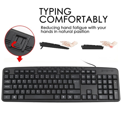 KB-8377 USB Wired Keyboard Mouse Set (Black)-garmade.com