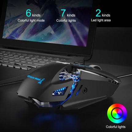G535 Colorful Lighting Wired Macro Programming Mechanical Gaming Mouse (Black)-garmade.com