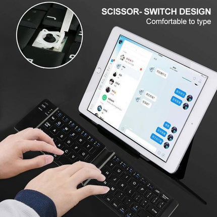 B05 USB Charging Portable Mini Folding Bluetooth Wireless Keyboard (Black)-garmade.com