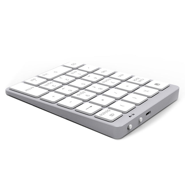 N960 Ultra-thin Universal Aluminum Alloy Rechargeable Wireless Bluetooth Numeric Keyboard (Silver)-garmade.com