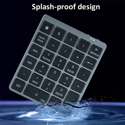 N970 Pro Dual Modes Aluminum Alloy Rechargeable Wireless Bluetooth Numeric Keyboard with USB HUB (Silver)-garmade.com