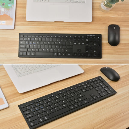 169 2.4Ghz + Bluetooth Dual Mode Wireless Keyboard + Mouse Kit, Compatible with iSO & Android & Windows (Black)-garmade.com