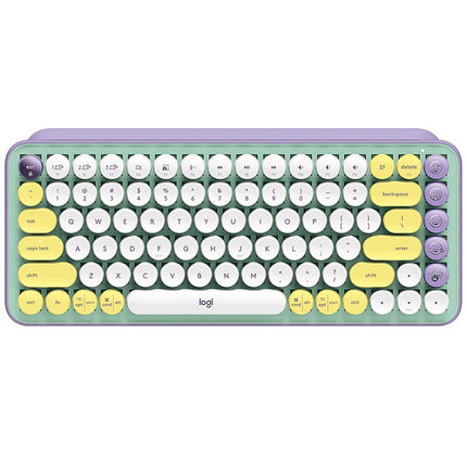 Logitech POP KEYS Round Button Bluetooth Mechanical Keyboard (Purple)-garmade.com