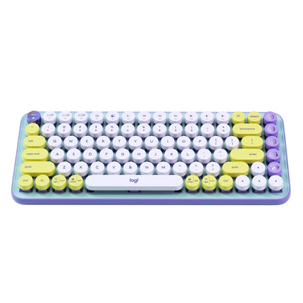 Logitech POP KEYS Round Button Bluetooth Mechanical Keyboard (Purple)-garmade.com