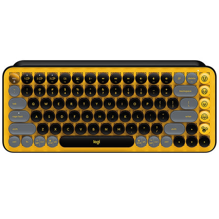 Logitech POP KEYS Round Button Bluetooth Mechanical Keyboard (Yellow)-garmade.com