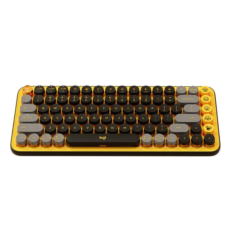 Logitech Round Button Keyboard Logitech POP KEYS Round Button Bluetooth Mechanical Keyboard(Yellow ...