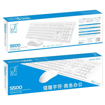ZGB S500 Round Keycap Wired Keyboard + Mouse Set (Black)-garmade.com
