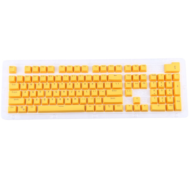 104 Keys Double Shot PBT Backlit Keycaps for Mechanical Keyboard (Yellow)-garmade.com