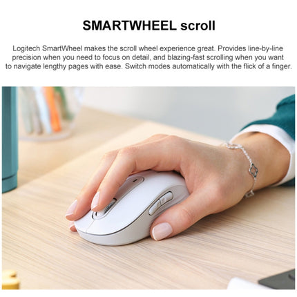 Logitech M650 5-keys 2000 DPI Wireless Bluetooth Silent Mouse (White)-garmade.com