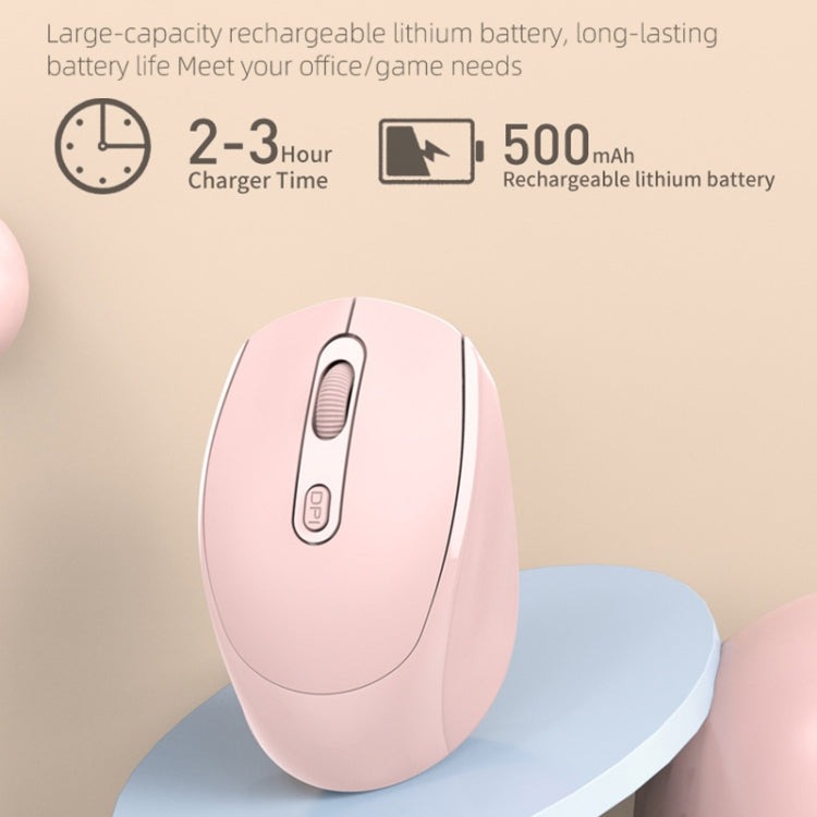 M107 4-buttons 1600 DPI 2.4GHz Wireless Rechargeable Mouse (White)-garmade.com