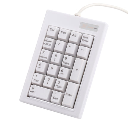 DX-21A 21-keys USB Wired Mechanical Black Shaft Mini Numeric Keyboard(White)-garmade.com