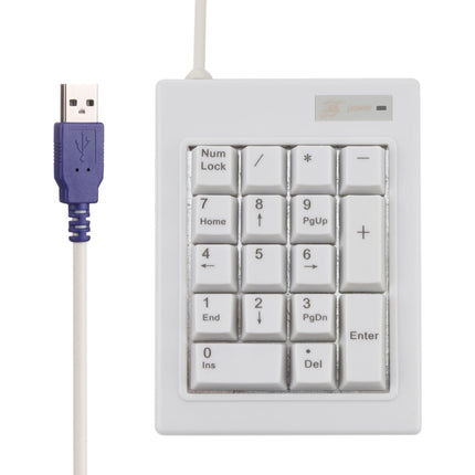 DX-17A 17-keys USB Wired Mechanical Black Shaft Mini Numeric Keyboard(White)-garmade.com