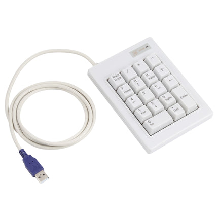 DX-18B 18-keys USB Wired Mechanical Black Shaft Mini Numeric Keyboard (White)-garmade.com
