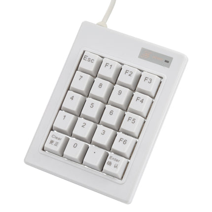 DX-20A 20-keys USB Wired Mechanical Black Shaft Mini Numeric Keyboard (White)-garmade.com