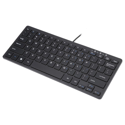 450 78 Keys Ultra-thin USB Wired Keyboard(Black)-garmade.com