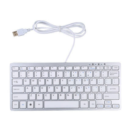 450 78 Keys Ultra-thin USB Wired Keyboard(Silver)-garmade.com