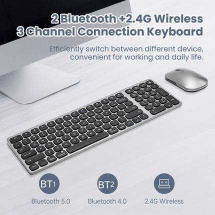 K4500 Wireless Bluetooth Keyboard + Three-modes Charging Silent Mouse Set-garmade.com