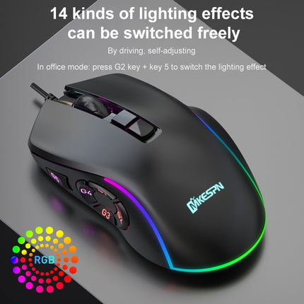 MKESPN X9 10 Buttons 7200DPI RGB Macro Definition Gaming Wired Mouse-garmade.com