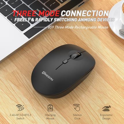 MKESPN 859 2.4G+BT5.0+BT3.0 Three Modes Wireless Mouse (White)-garmade.com