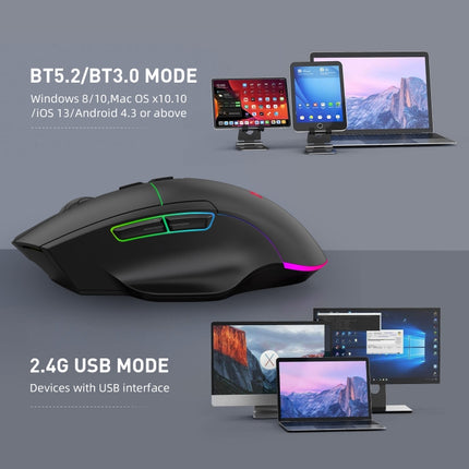 MKESPN X11 Bluetooth Three-modes Charging Wireless RGB Gaming Mouse-garmade.com