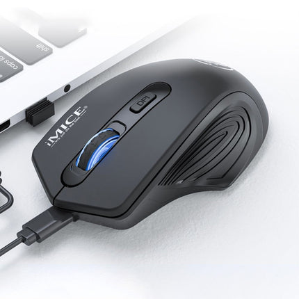 iMICE G-1800 Rechargeable 4 Buttons 1600 DPI 2.4GHz & Bluetooth Silent Wireless Mouse for Computer PC Laptop (Black)-garmade.com