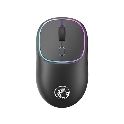 iMICE W-618 Rechargeable 4 Buttons 1600 DPI 2.4GHz Silent Wireless Mouse for Computer PC Laptop (Black)-garmade.com