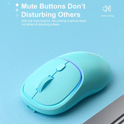 iMICE W-618 Rechargeable 4 Buttons 1600 DPI 2.4GHz Bluetooth Silent Wireless Mouse for Computer PC Laptop (Blue)-garmade.com