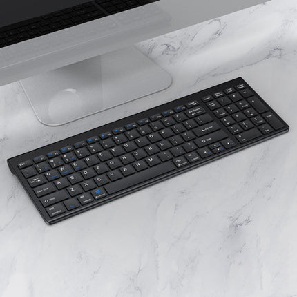 109 Three-mode Wireless Bluetooth Keyboard (Black)-garmade.com