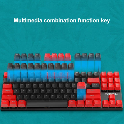 FOREV FV-301 87-keys Blue Axis Mechanical Gaming Keyboard, Cable Length: 1.6m(White + Green)-garmade.com