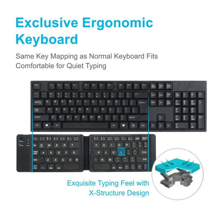 Mini Wireless Bluetooth Folding Keyboard (White)-garmade.com