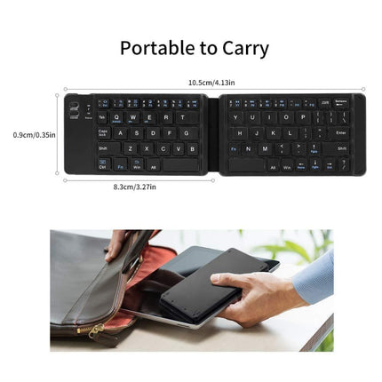 Mini Wireless Bluetooth Folding Keyboard (White)-garmade.com