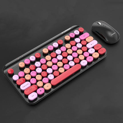 FOREV FV-WI8 Mixed Color Portable 2.4G Wireless Keyboard Mouse Set(Red)-garmade.com