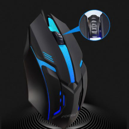 FOREV FV136 1000dpi Wired Gaming RGB Lighted Mouse (Black)-garmade.com