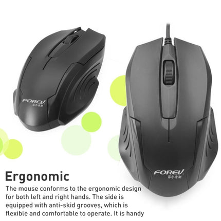 FOREV FV55 1200dpi Wired Gaming Optical Mouse (Black)-garmade.com