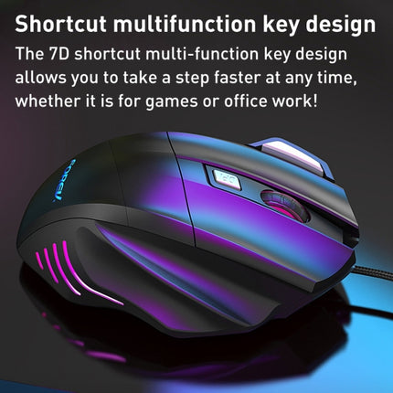 FOREV FV-X7 3200dpi Wired Mechanical Gaming RGB Lighted Mouse (Black)-garmade.com