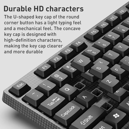 FOREV FV68 Wired Gaming Keyboard Mouse Set (Black)-garmade.com