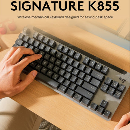 Logitech K855 Wireless Bluetooth Dual Mode Silent Mechanical Keyboard (White)-garmade.com