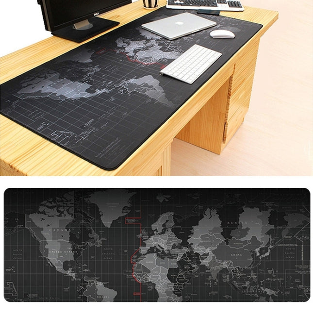 Extended Large Anti-Slip World Map Pattern Soft Rubber Smooth Cloth Surface Game Mouse Pad Keyboard Mat, Size: 70 x 30cm-garmade.com
