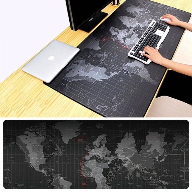 Extended Large Anti-Slip World Map Pattern Soft Rubber Smooth Cloth Surface Game Mouse Pad Keyboard Mat, Size: 80 x 30cm-garmade.com